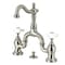 Kingston Brass Bridge Bathroom Faucet with Brass Pop-Up, Brushed Nickel KS7978PX - alternate 1